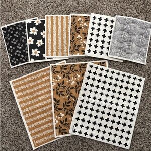 Set of Patterned Swedish Dishcloths in Black and Brown